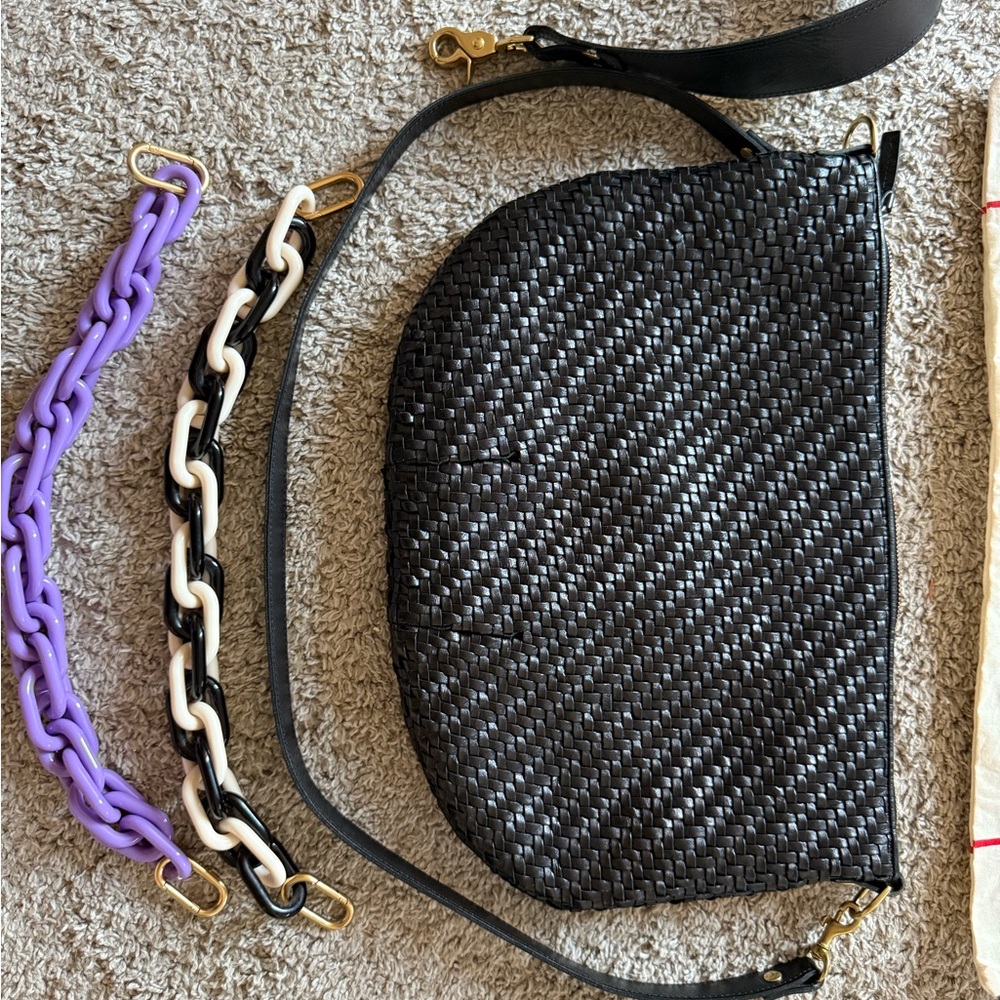 Clare V Black Zig-Zag Moyen Messenger